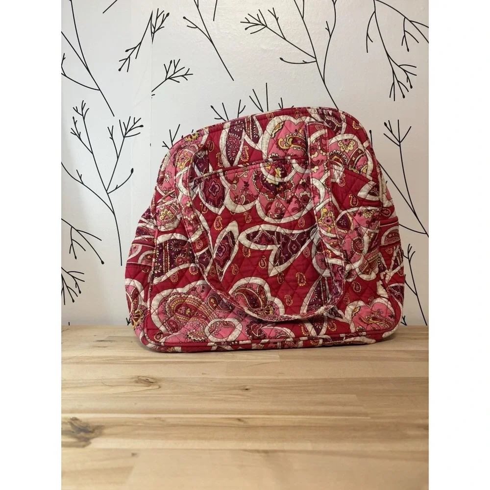 Vera Bradley Rosy Posies Pattern Pleat Tote Bag